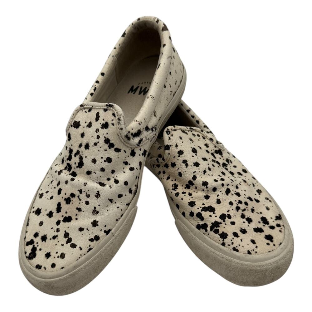 Madewell White/Black Splatter Sneakers, Size 8.5M